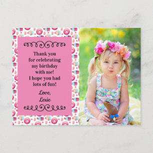 Niedlich Pink Doughnut Cupcakes Geburtstag Vielen  Postkarte