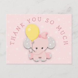 Niedlich Pink Elephant Address Message Vielen Dank Postkarte