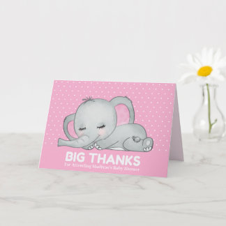 Niedlich Pink Elephant Big Vielen Dank an Card Karte