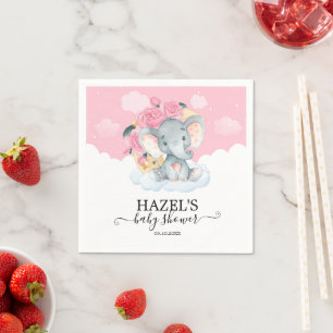 Niedlich Pink Elephant Girl Baby Dusche Geburtstag Serviette