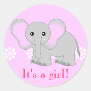 Niedlich Pink Elephant Stickers - Es ist ein Mädch