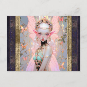 Niedlich Pink Fairy Girl Fantasy Kunst, Dichtung u Postkarte