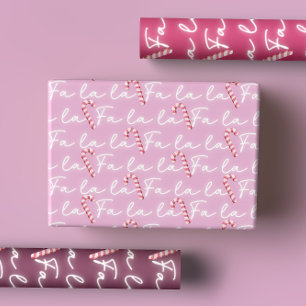 Niedlich Pink Fan La Whimsical Candy Cane Weihnach Geschenkpapier Set