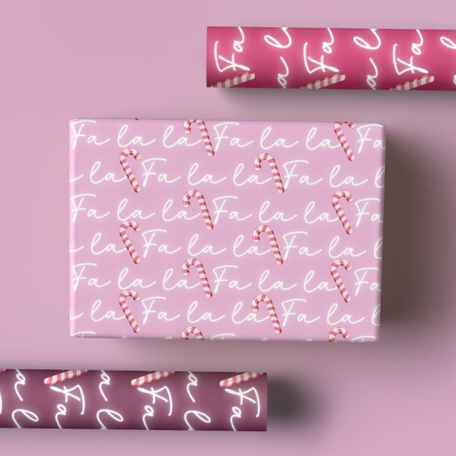 Niedlich Pink Fan La Whimsical Candy Cane Weihnach Geschenkpapier Set (Von Creator hochgeladen)