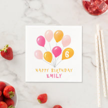 Niedlich Pink farbenfrohe Balloons Girl's Birthday