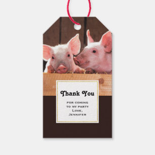 Niedlich Pink Ferkel Tierfotos Danke Geschenkanhänger