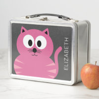 Niedlich Pink Fett Katze - Grauer Hintergrund und 