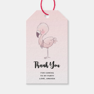 Niedlich Pink Flamingo Illustration Party Vielen D Geschenkanhänger