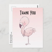 Niedlich Pink Flamingo Illustration Vielen Dank