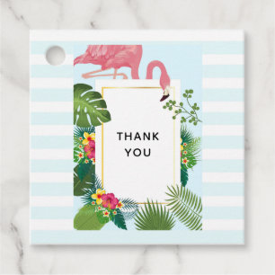 Niedlich Pink Flamingo Tropical Thema Vielen Dank Geschenkanhänger