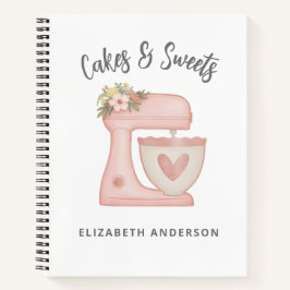 Niedlich Pink Floral Bakery Cake Mixer Notizbuch