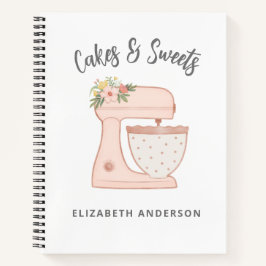 Niedlich Pink Floral Bakery Cake Mixer Notizbuch