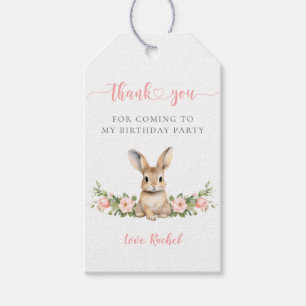 Niedlich Pink Floral Bunny Girl 1. Geburtstag Viel Geschenkanhänger