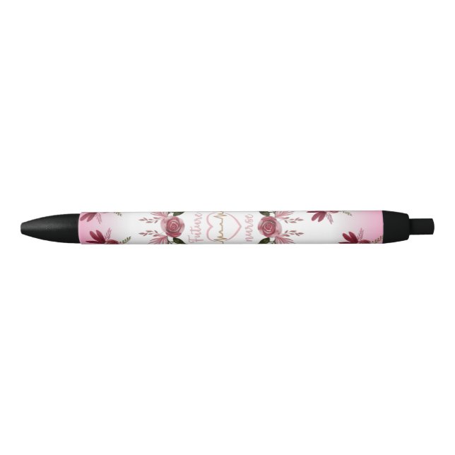 Niedlich Pink Floral Future Nurse Pen Kugelschreiber (Vorderseite)