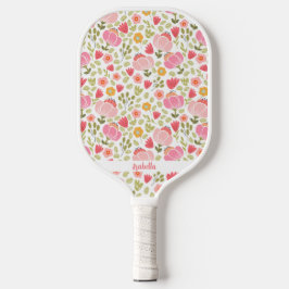 Niedlich Pink Floral Trendy Blume Individuelle Nam Pickleball Schläger