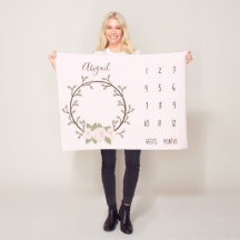 Niedlich Pink Floral Wreath Baby Milestone