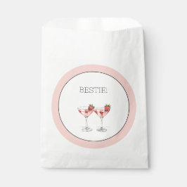 Niedlich Pink Galentine's Day Bestie Wasserfarbe M Geschenktütchen