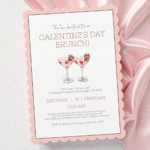 Niedlich Pink Galentine's Day Girly Brunch Party Einladung