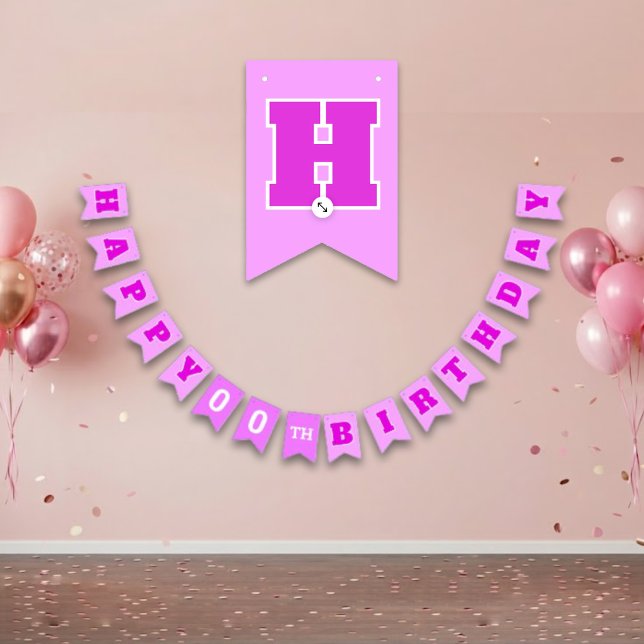 Niedlich PINK Geburtstag Wimpelkette (Von Creator hochgeladen)