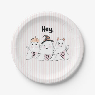 Niedlich Pink Ghost Boos Halloween Pappteller