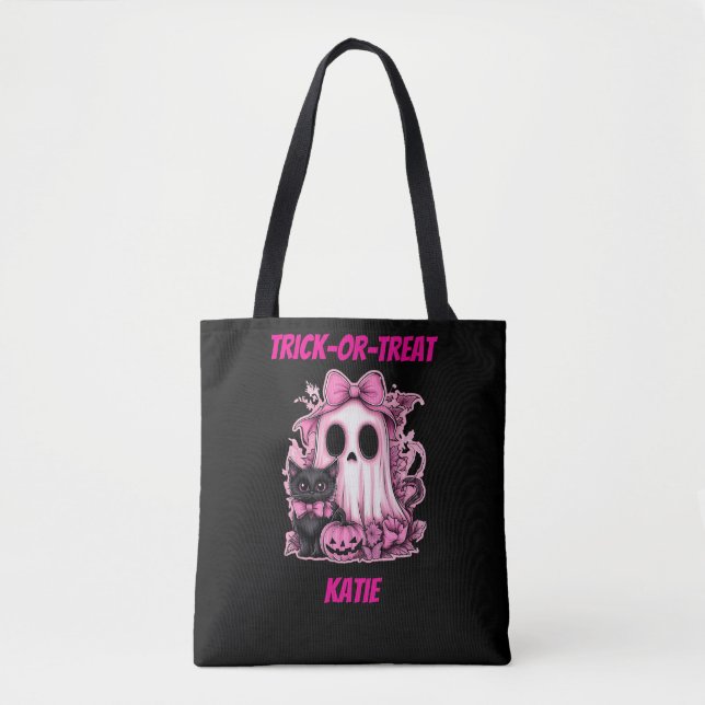 Niedlich Pink Ghost Personalisiert Halloween (Vorderseite)