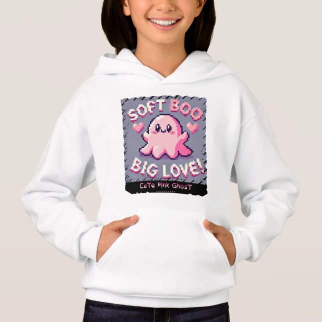 Niedlich Pink Ghost: Süß und Spooky (Mädchen gehac Hoodie (Vorderseite)