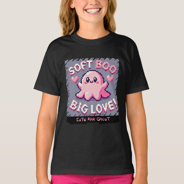 Niedlich Pink Ghost: Sweet and Spooky - Kinder Mäd T-Shirt (Vorderseite)