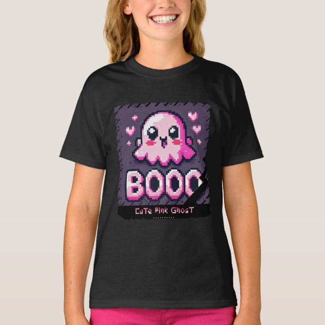 Niedlich Pink Ghost: Sweet and Spooky - Kinder Mäd T-Shirt (Vorderseite)