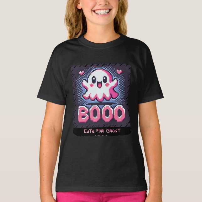Niedlich Pink Ghost: Sweet and Spooky - Kinder Mäd T-Shirt (Vorderseite)