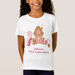 Niedlich Pink Gingerbrett Candy Canes Girls’ T - T-Shirt