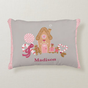 Niedlich Pink Gingerbrot Candy Throw Kissen