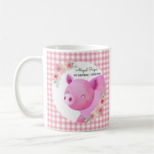 Niedlich Pink Gingham Floral Pig Farm Animal Barny