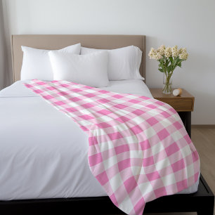 Niedlich Pink Gingham Pattern Fleecedecke