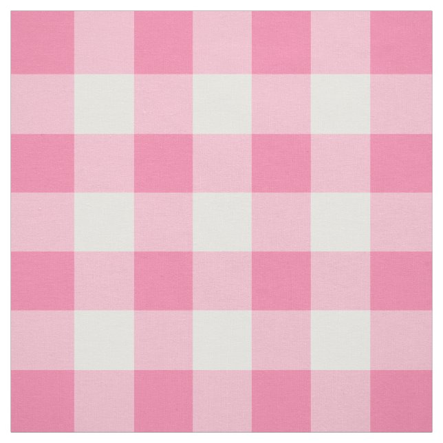 Niedlich Pink Gingham Pattern Personalisiert Stoff (Muster)