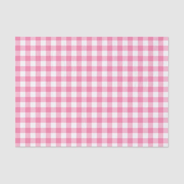Niedlich Pink Gingham Pattern Seidenpapier (Vorderseite)