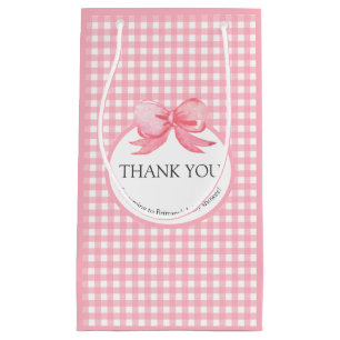 Niedlich Pink Gingham Picnic Print Vielen Dank fü Kleine Geschenktüte