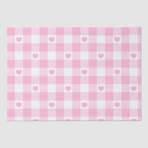 Niedlich Pink Gingham Vichy mit Herz Seidenpapier