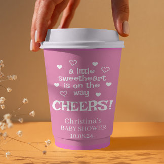 Niedlich Pink Girl Baby Dusche Pappbecher