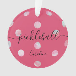 Niedlich Pink-Girl-Skript-Pickleball Ornament