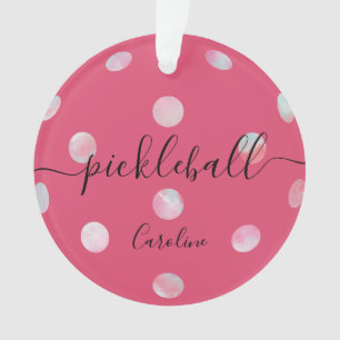 Niedlich Pink-Girl-Skript-Pickleball Ornament