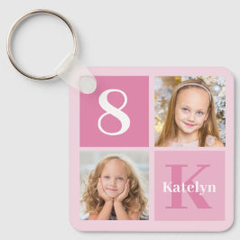 Niedlich Pink Girls FotoCollage Personalisiert Schlüsselanhänger