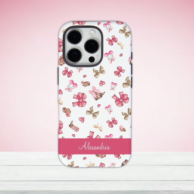 Niedlich Pink Girly Cowgirl Coquette Personalisier Case-Mate iPhone Hülle (Von Creator hochgeladen)
