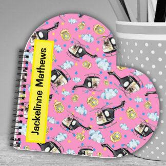 Niedlich Pink Girly Junior Police Herzform Notizbuch