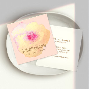 Niedlich Pink Gold Blume Kunst, Dichtung und Musik Quadratische Visitenkarte