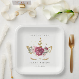 Niedlich Pink Gold Imitate Blumenzwiebeln Kinderdu Pappteller