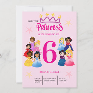 Niedlich Pink Gold Princess Birthday Einladung