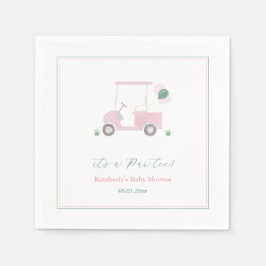 Niedlich Pink Golf Cart Baby Dusche Party Serviette
