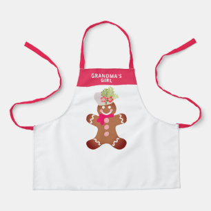 Niedlich Pink Grandmas Girl Gingerbrot Backen Schürze
