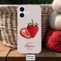 Niedlich Pink Granny Chic Crochet Strawberry Monog
