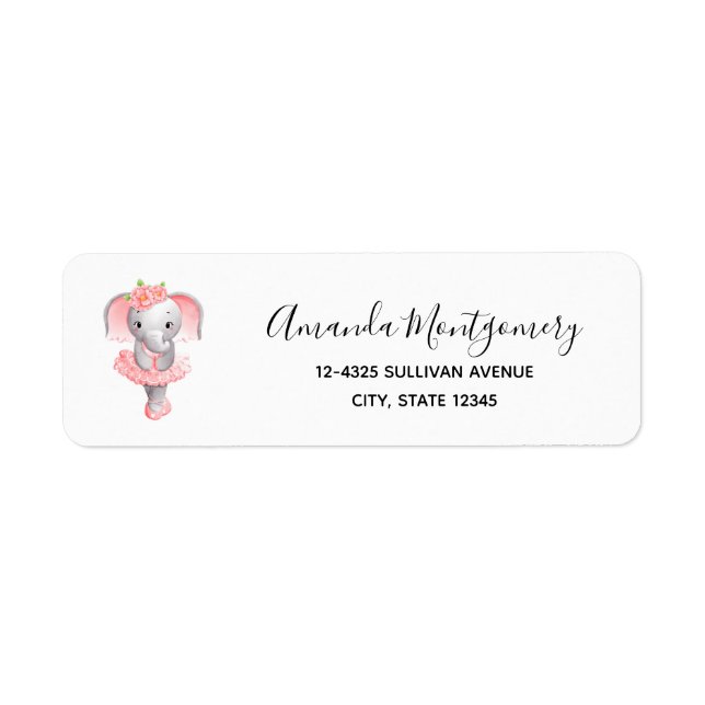 Niedlich Pink & Gray Elephant Ballerina (Vorne)
